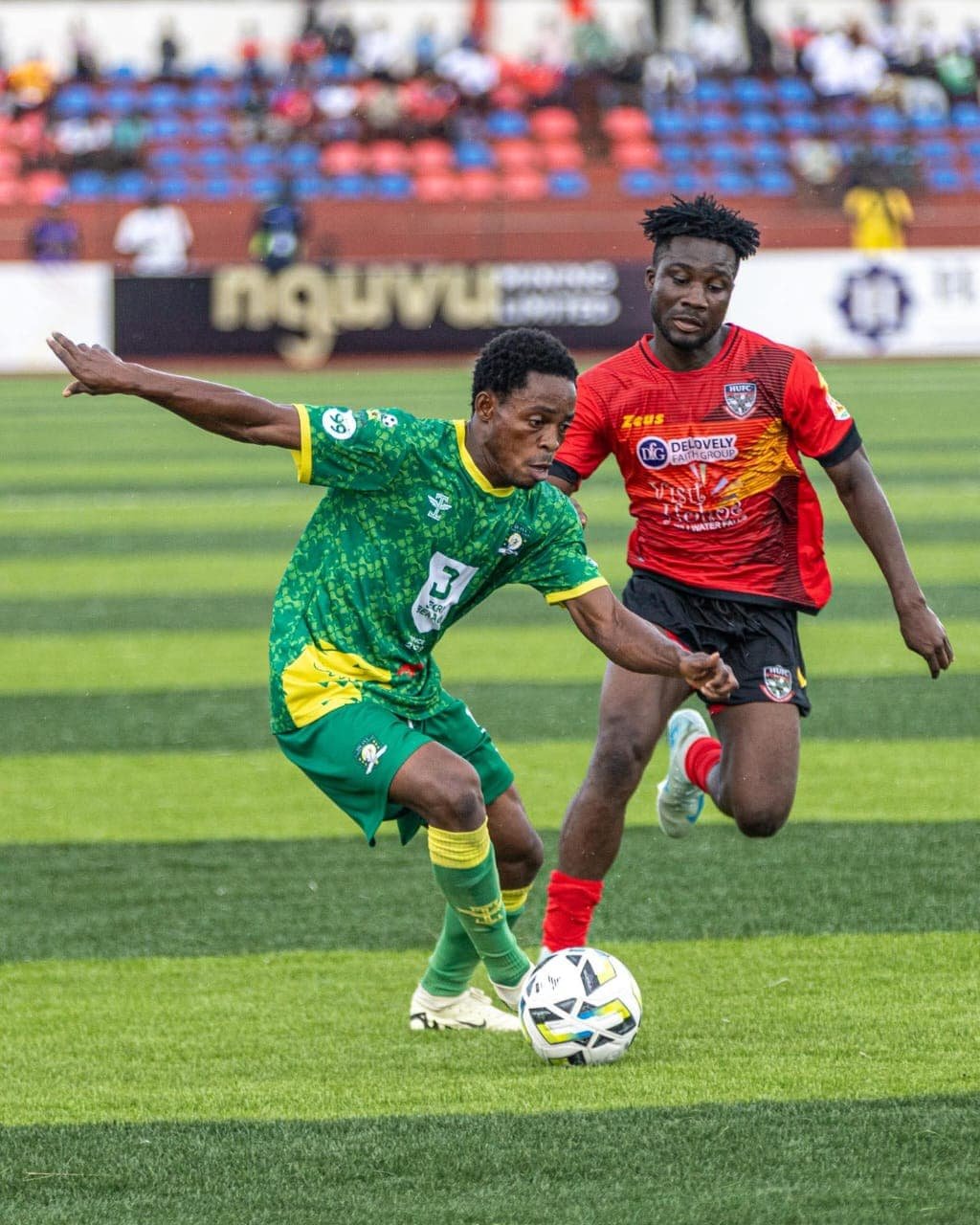 Hohoe United players celebrating their draw against Aduana FC