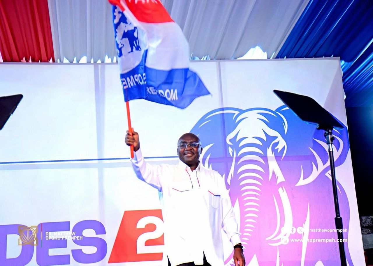 Dr. Mahamudu Bawumia addressing supporters after his election as NPP flagbearer
