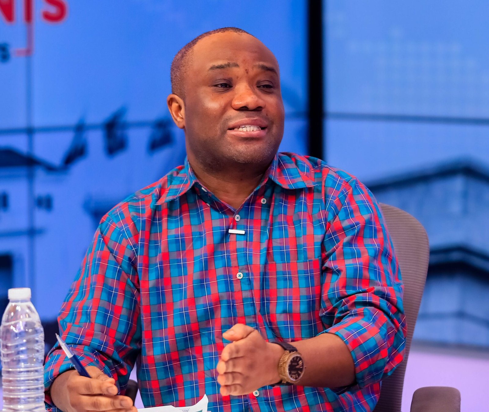 Containers filled with commodities at a storage facility