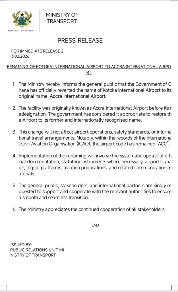 Image for Accra's Gateway Gets a Makeover: Airport Name Officially Reverted!
