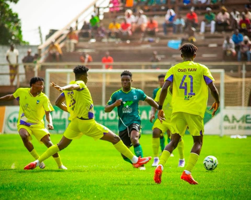 Medeama SC players in action during a match