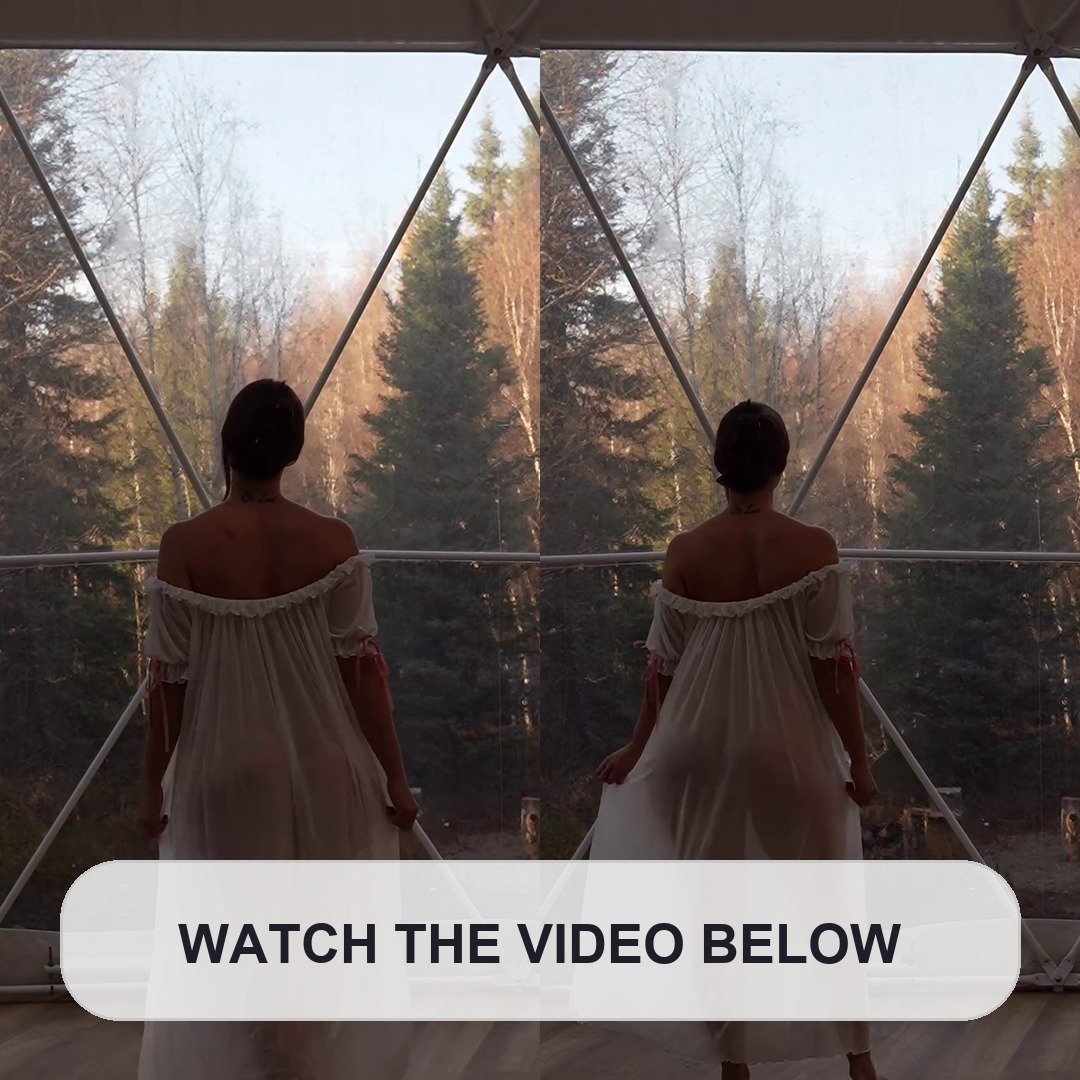 Dome Dreams: Forest Serenity in a Sheer Nightgown