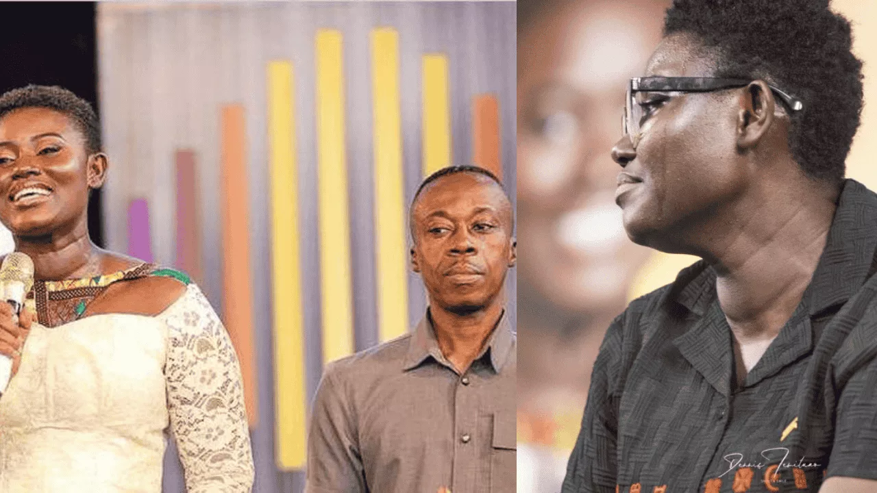 Afua Asantewaa speaking candidly during a live digital broadcast about personal life