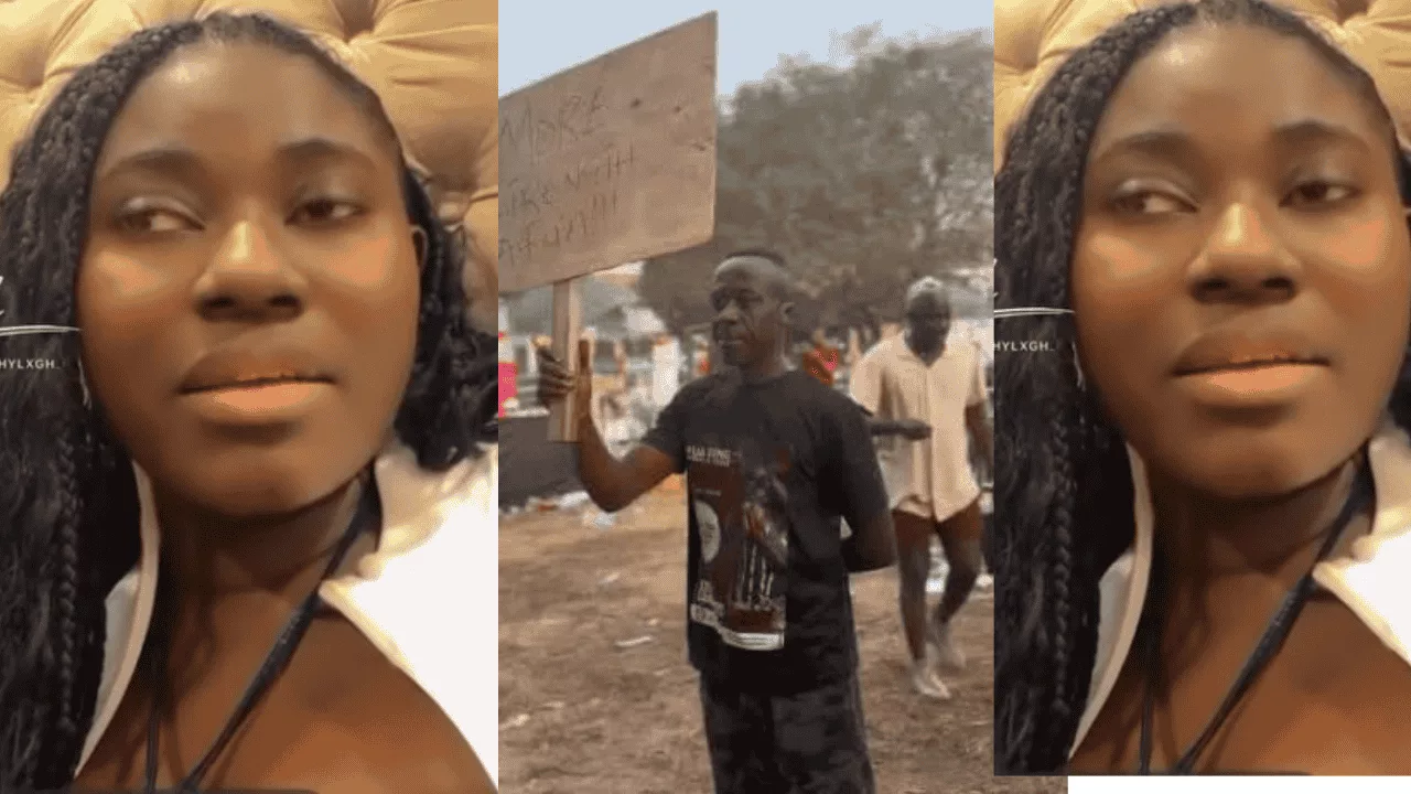 Afua Asantewaa performing passionately on stage during a high-stakes vocal challenge