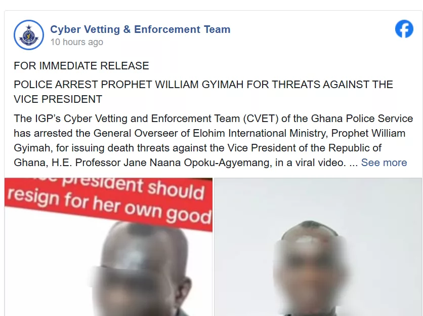 A screenshot of the viral video showing the pastor speaking