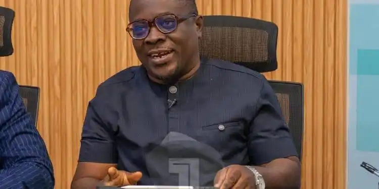 Andrew Appiah Danquah speaking on a TV program