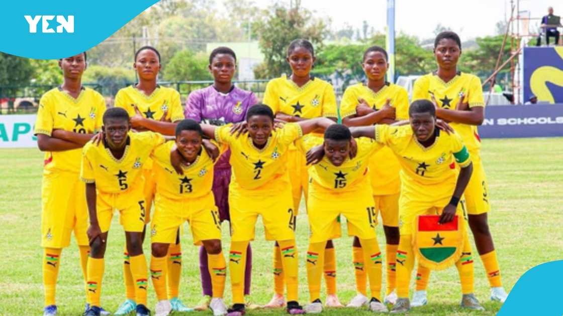 Ghana's U-15 Black Damsels celebrating their victory in Zimbabwe