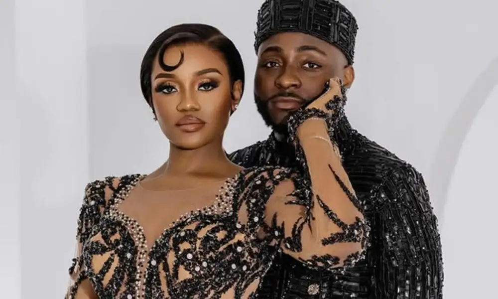 Davido and Chioma smiling together