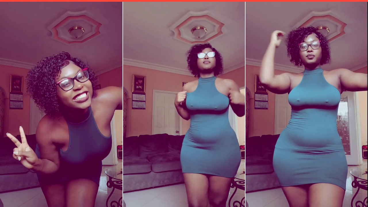 Teal Dress Vibes: Living Room Dance Energy!