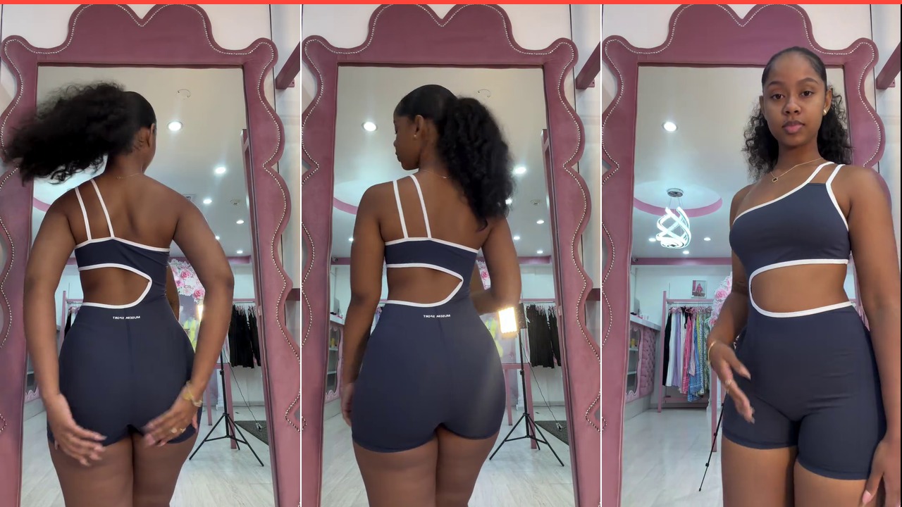 Slaying the Gym Look: This Blue One-Piece is a Must-Have!