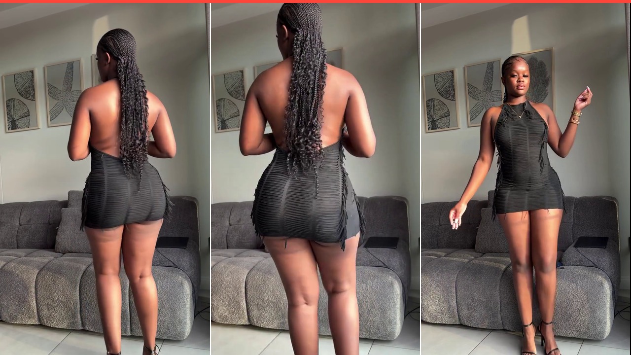 Stunning Black Backless Mini Dress With Fringe Details