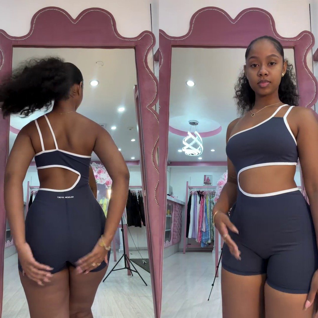 Slaying the Gym Look: This Blue One-Piece is a Must-Have!