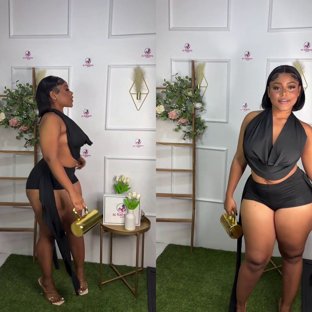 Elevate Your Style with This Stunning Black Two-Piece Set