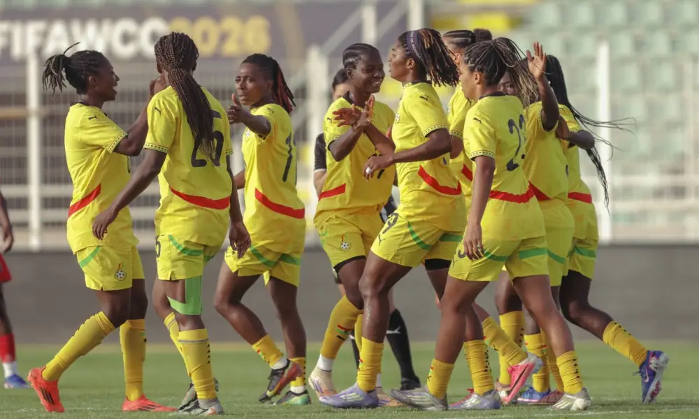 The Black Queens of Ghana posing in their official team kits