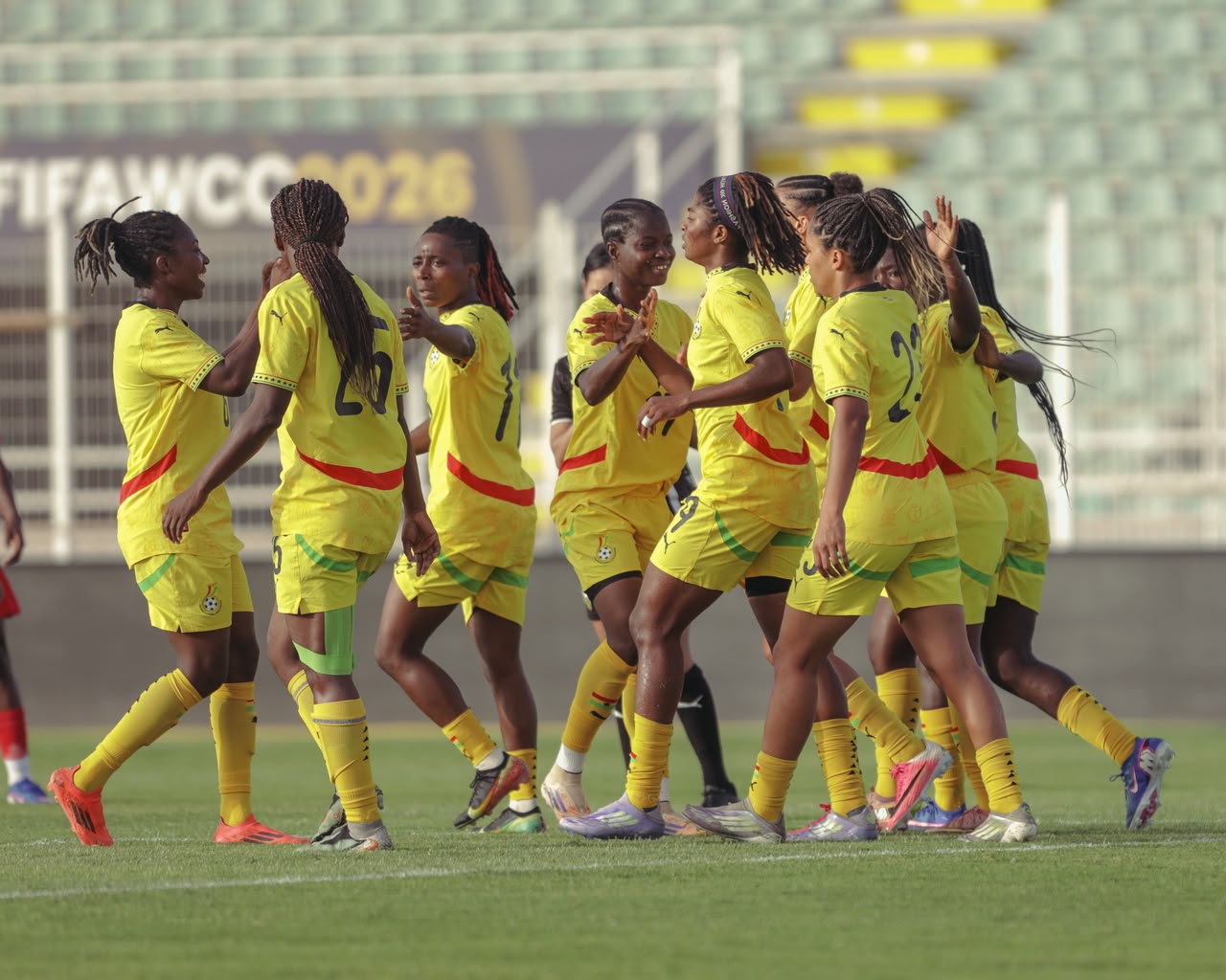 A close-up of a Ghana women's national team jersey showing the official number