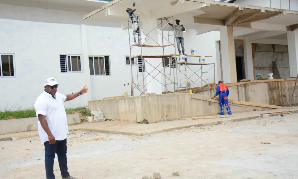 Construction progress of the 30-bed children's ward at Tafo Government Hospital