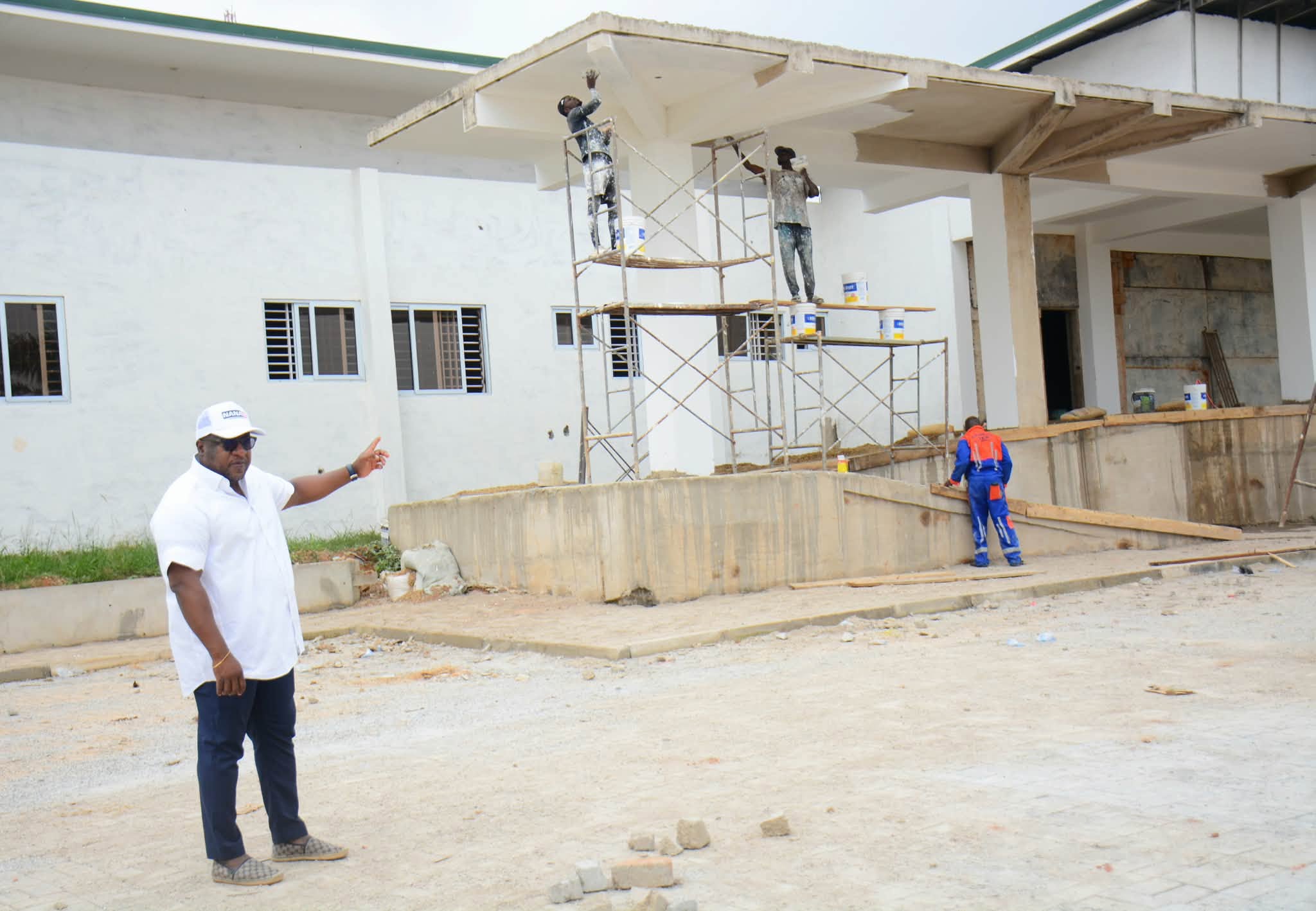 Nana B visiting the healthcare facility project site