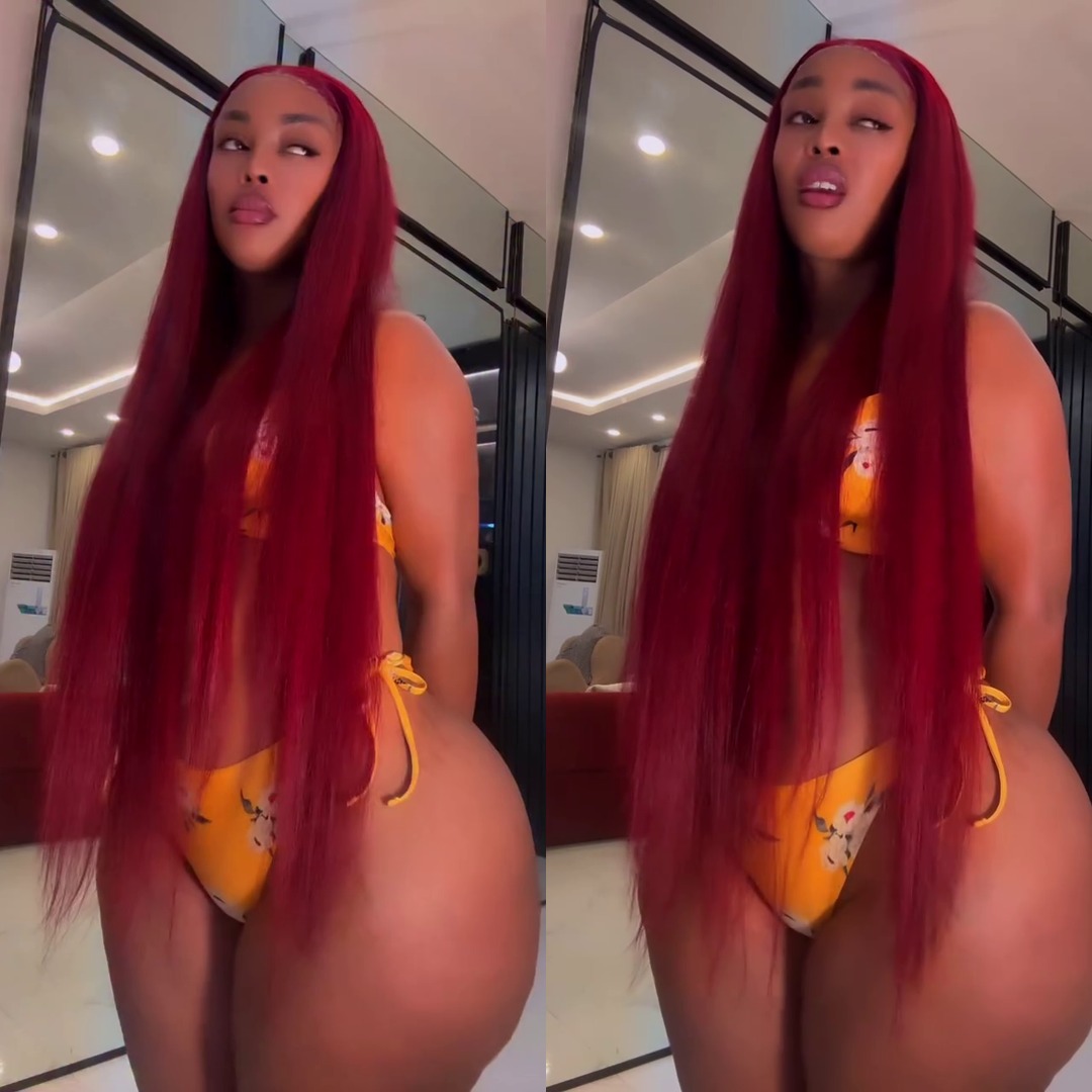 Bold & Bright: Stunning Red Hair and Floral Bikini Vibes
