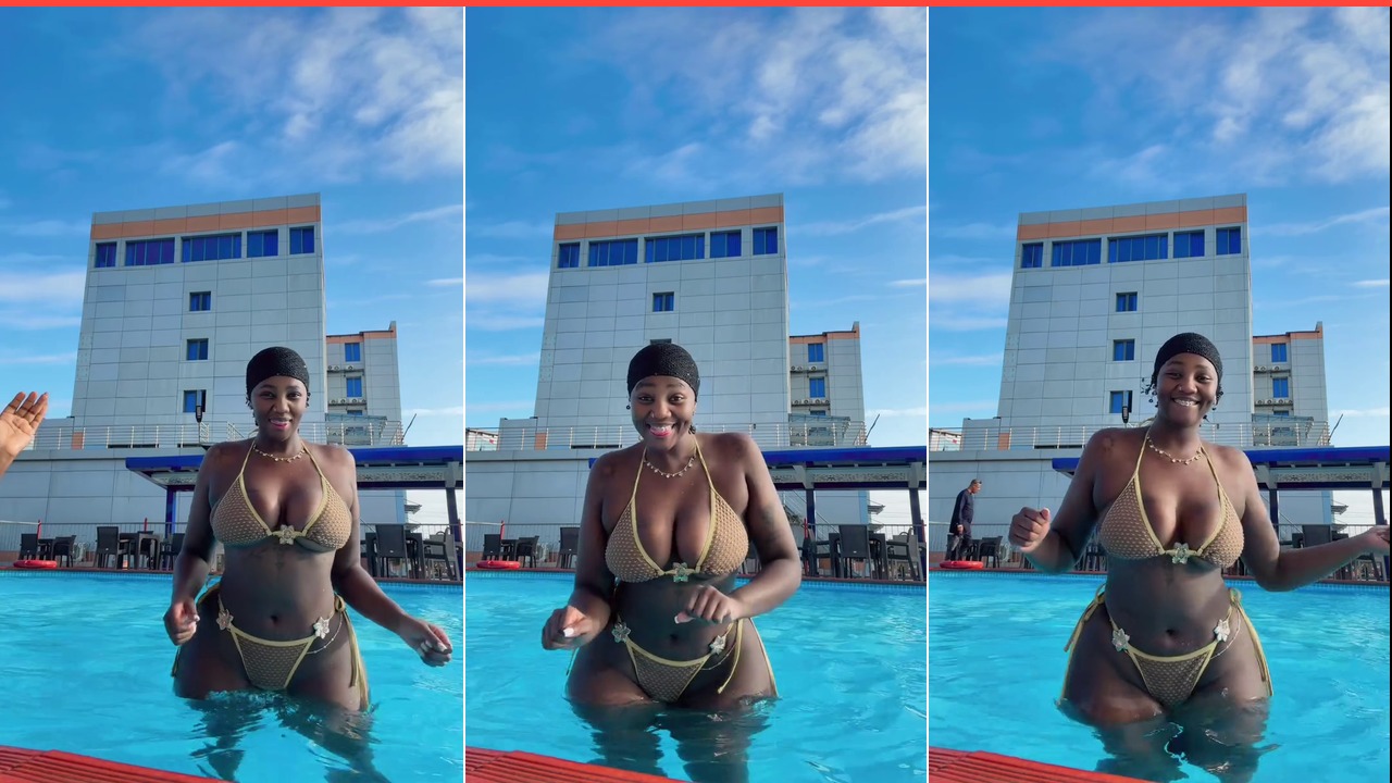 Golden Glow: Poolside Confidence and Summer Vibes!