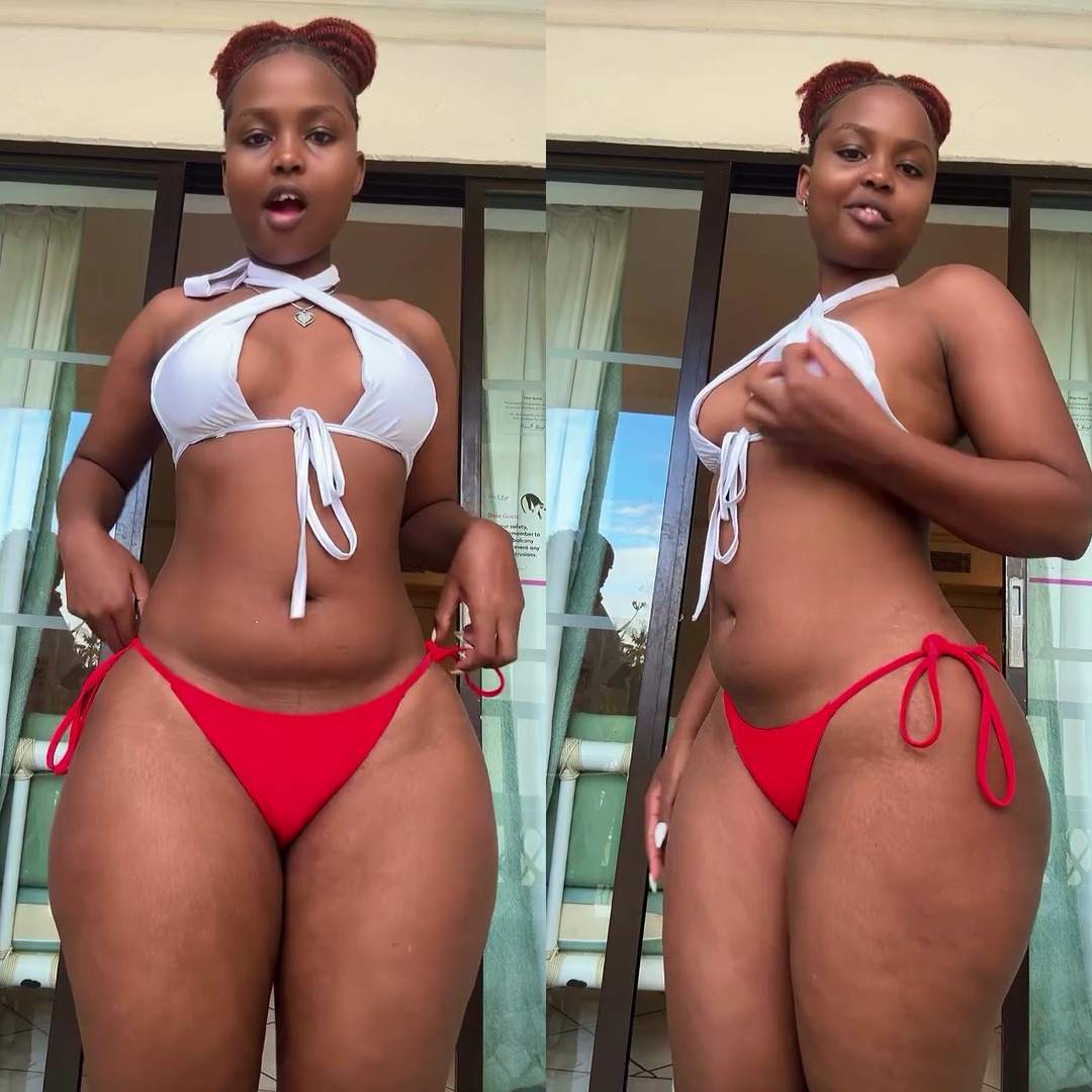 Summer Vibes: Check Out This Stunning Red and White Bikini Look!